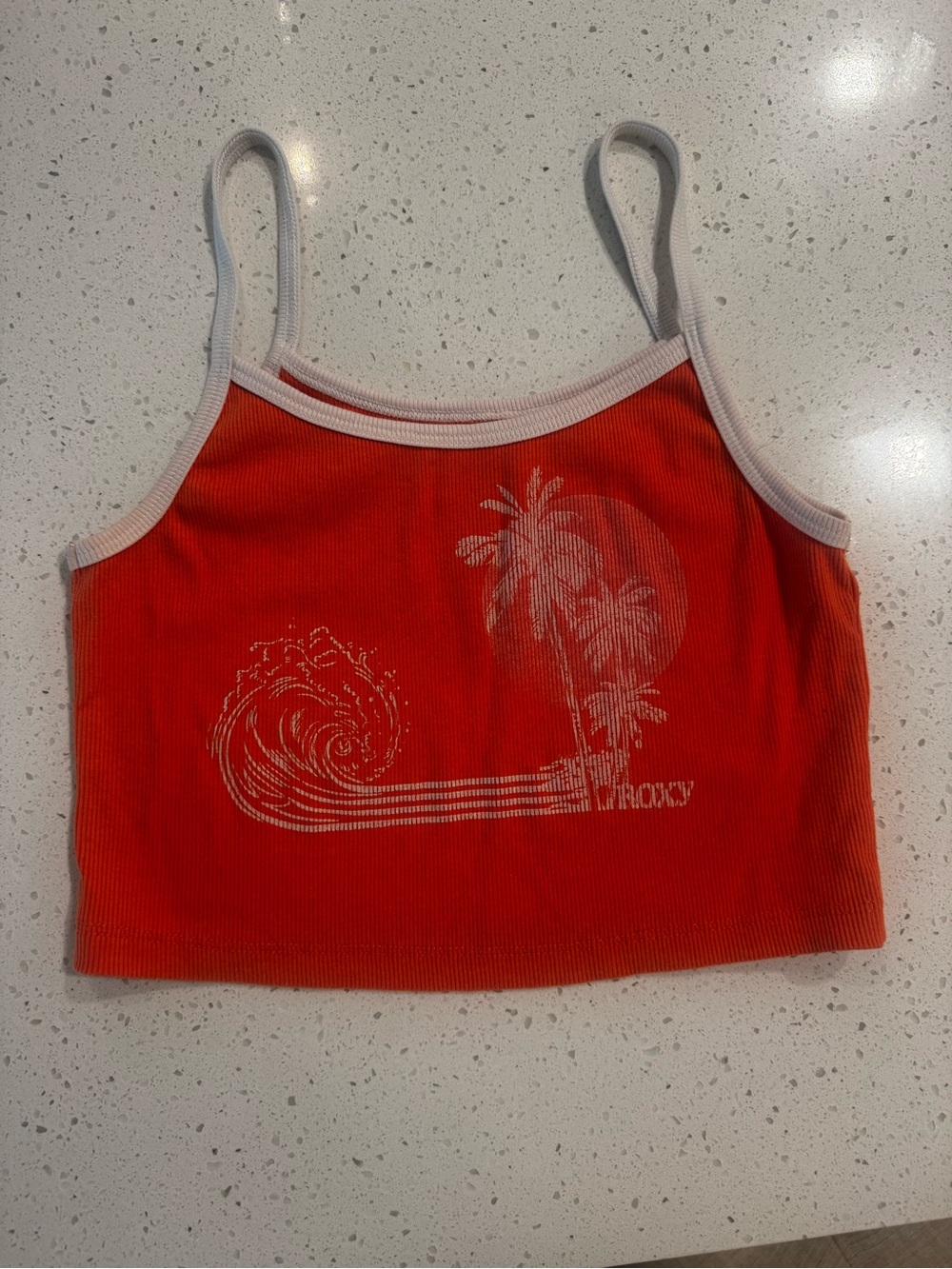 Roxy Crop Tank Orange with White Trim